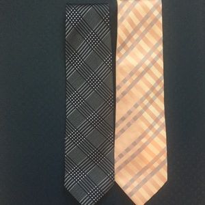 2 Handmade Designer Ties 100% Silk